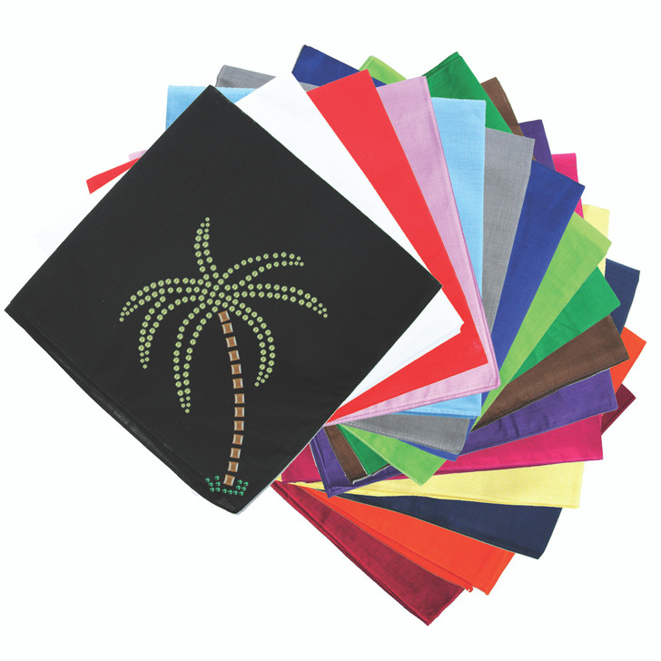 Palm Tree (Green Rhinestones) - Bandanna