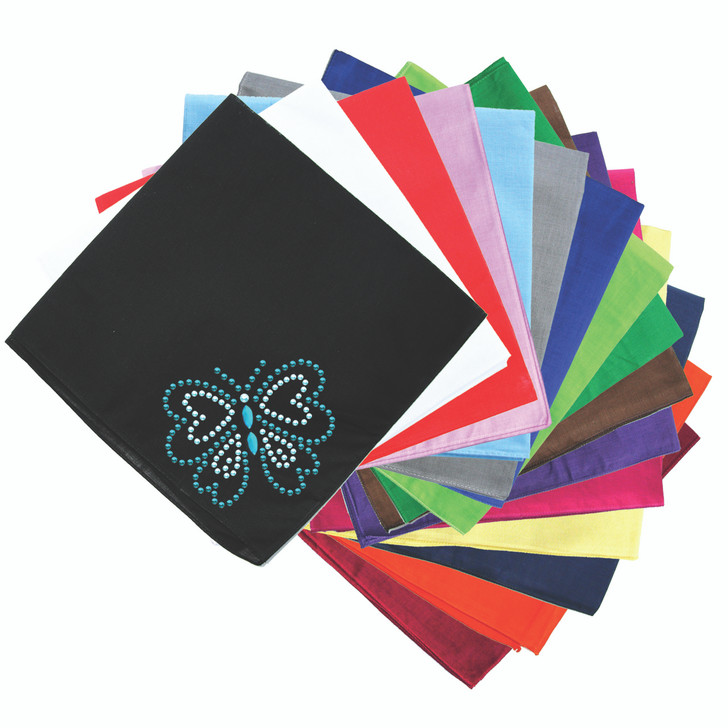 Blue Rhinestud Butterfly - Bandannas