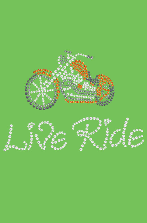 Live - Ride - (Orange) Motorcycle - Bandanas