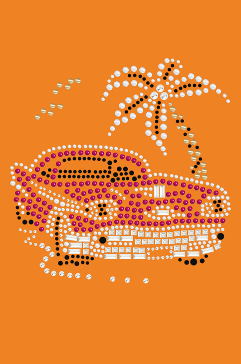 Car with Palm Tree (Pink) - Bandanas