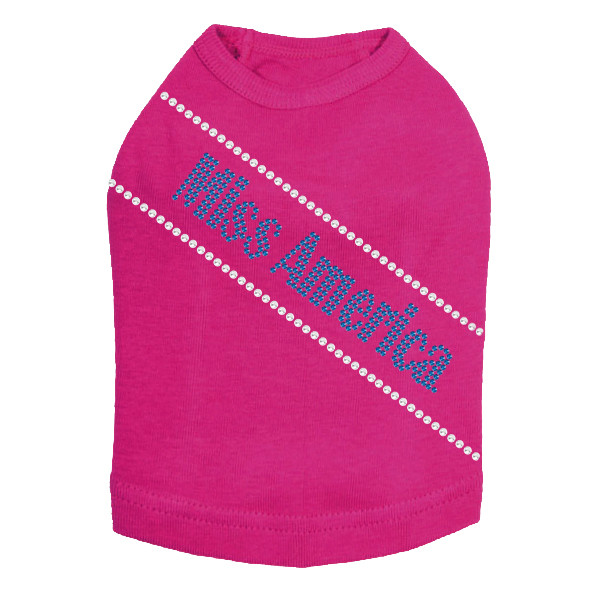 Miss America rhinestone dog tank for large and small dogs.