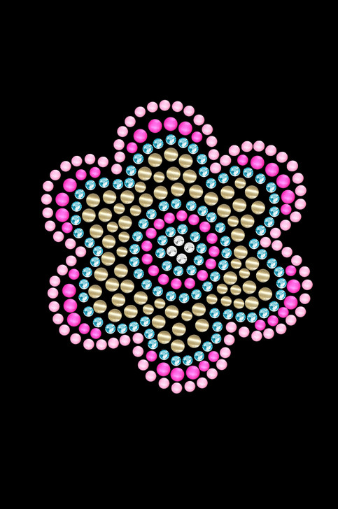 Multicolor Nailhead Flower - Bandanna