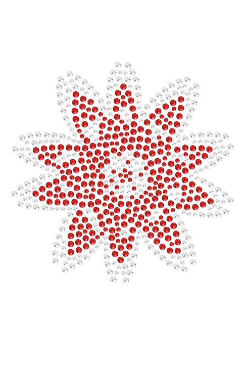Red Rhinestone Flower - Bandanna