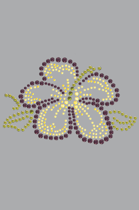 Purple & Yellow Hibiscus - Bandanna