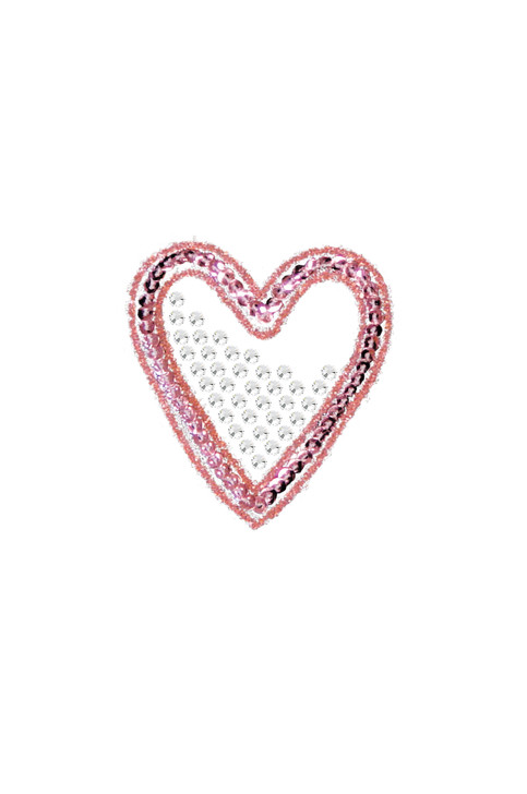 Pink Sequin & Rhinestone Heart Bandanna