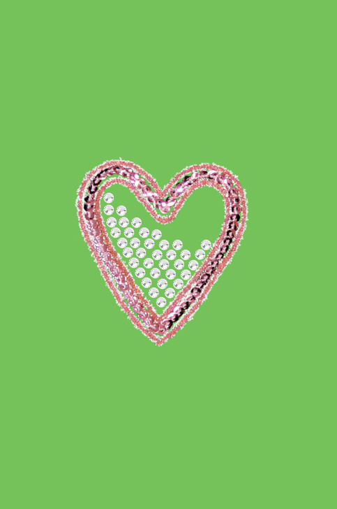 Pink Sequin & Rhinestone Heart Bandanna