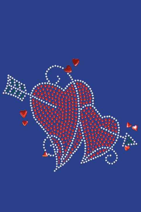 Red Rhinestone Hearts with Arrow Bandanna