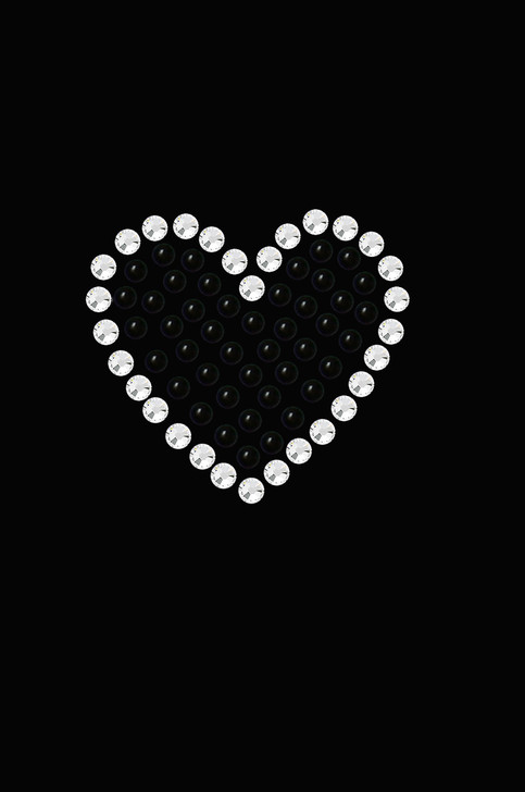 Black Rhinestone Heart Bandanna
