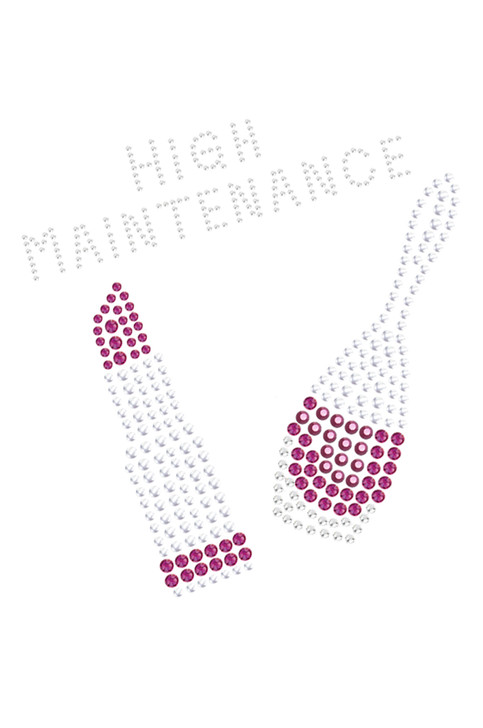 High Maintenance with Austrian crystal Nail Polish & Lipstick - Women's T-shirt
