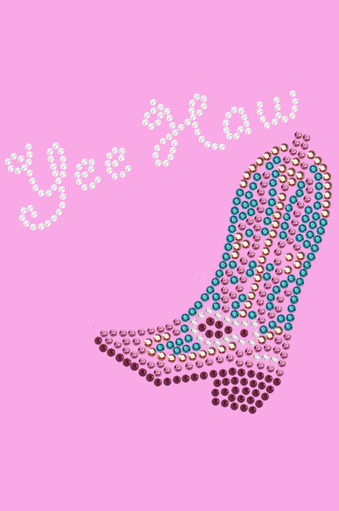 Boot (Pink & Turquoise) with Yee Haw - Women's T-shirt