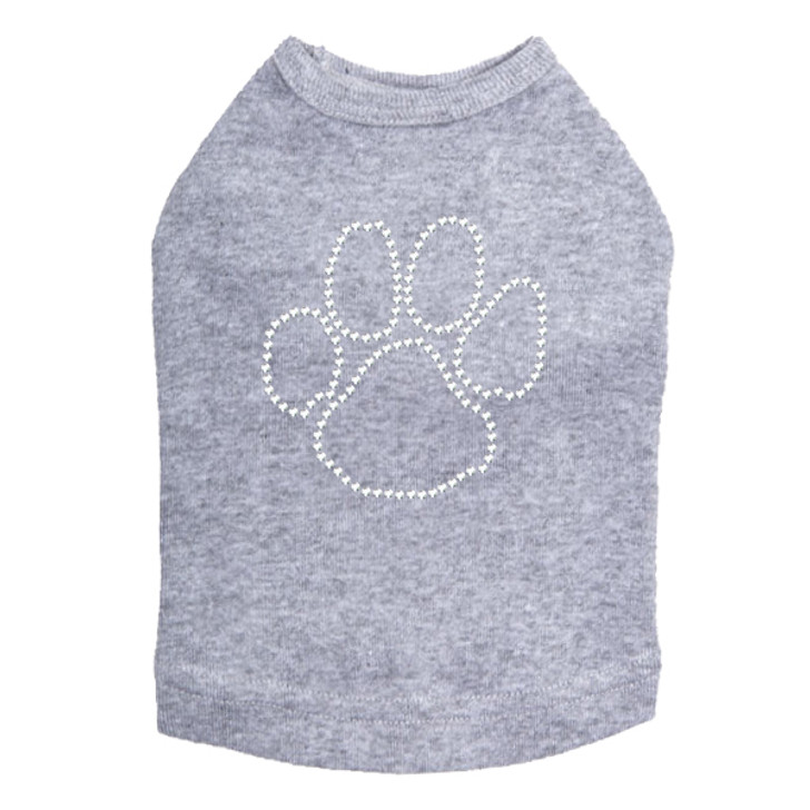 Paw - Rhinestone Outline dog tank for large and small dogs.