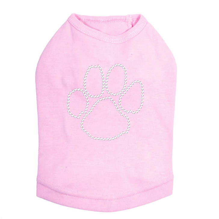 Paw - Rhinestone Outline dog tank for large and small dogs.