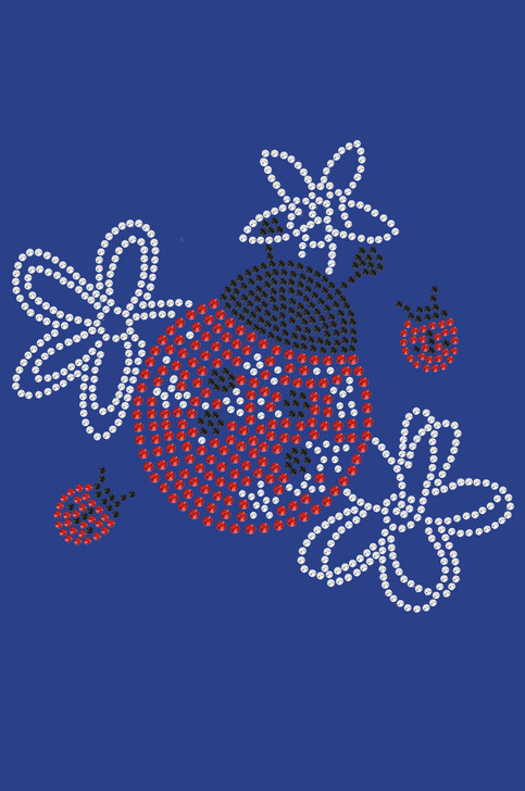 Large Lady Bug with Flowers - Women's T-shirt