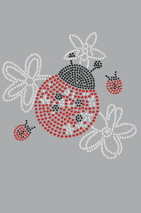 Large Lady Bug with Flowers - Women's T-shirt