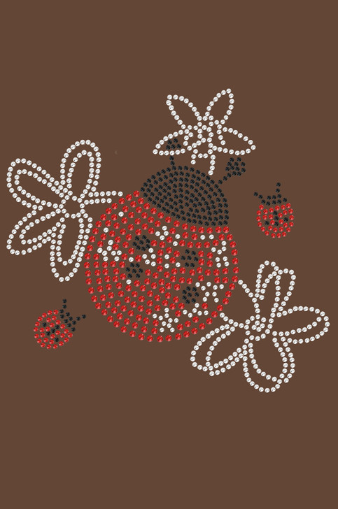 Large Lady Bug with Flowers - Women's T-shirt