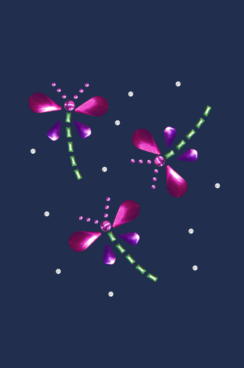 Pink & Purple Nailhead Dragonflies  - Women's T-shirt