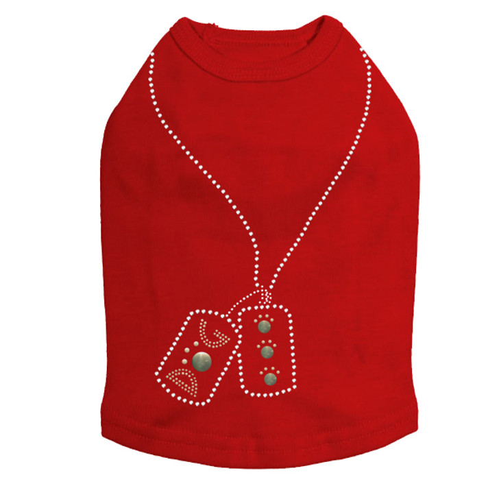 Dog Tag Necklace #1 rhinestone dog tank for large and small dogs.