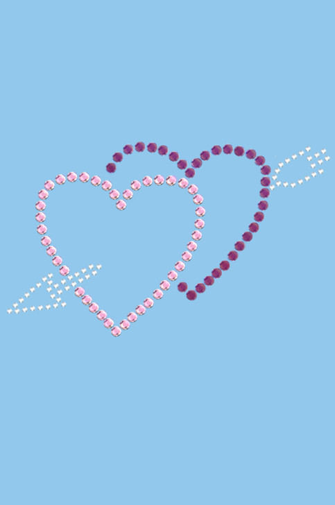 Pink & Purple Hearts with Arrow - Women's T-shirt