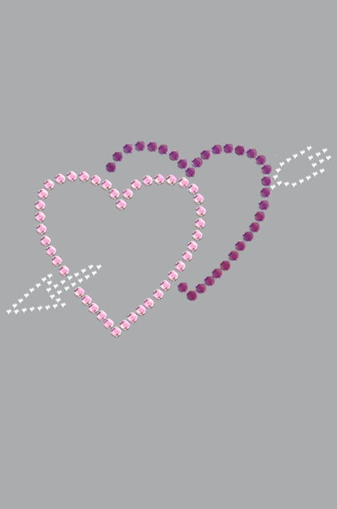 Pink & Purple Hearts with Arrow - Women's T-shirt