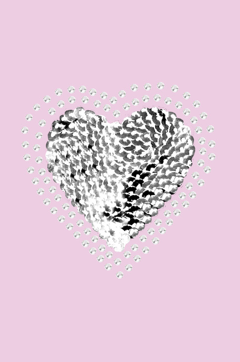 Sequin Silver Heart - Women's T-shirt