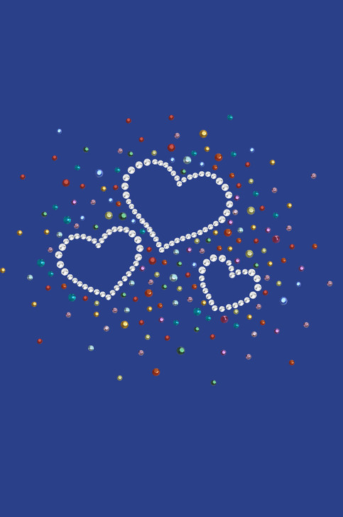 Three Hearts with Multicolored Studs - Women's T-shirt