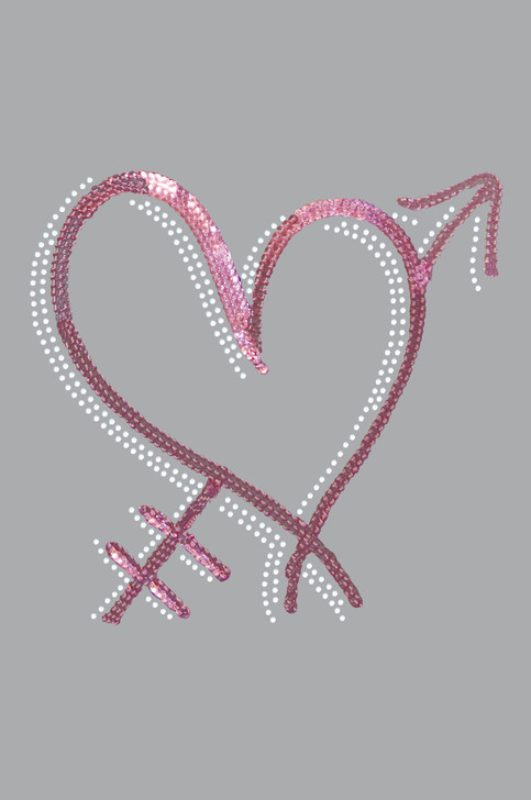 Pink Sequin Heart with Arrow - Women's T-shirt