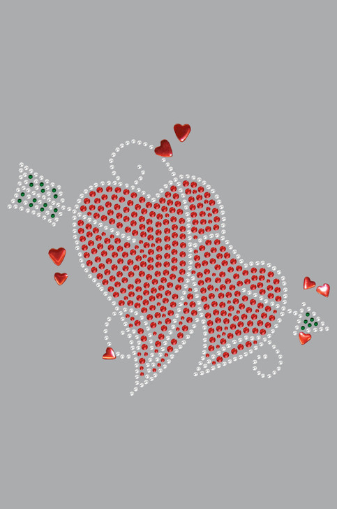 Red Rhinestone Hearts with Arrow - Women's T-shirt