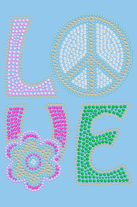 Love with Peace Sign & Flower - Women's T-shirt