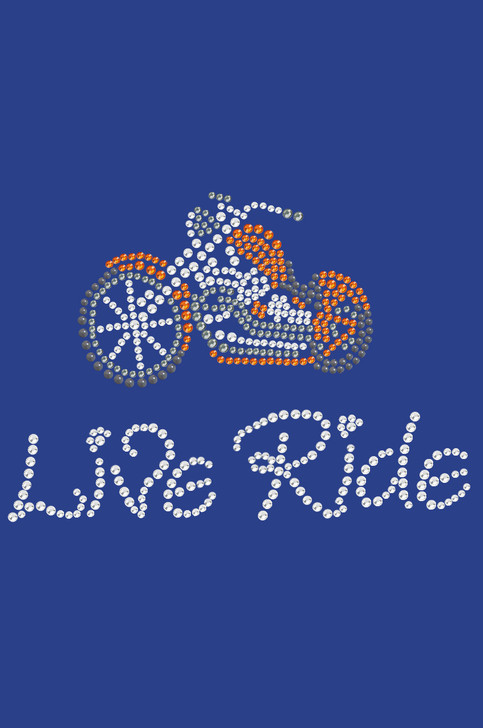 Live - Ride - Orange Motorcycle - Women's T-shirt