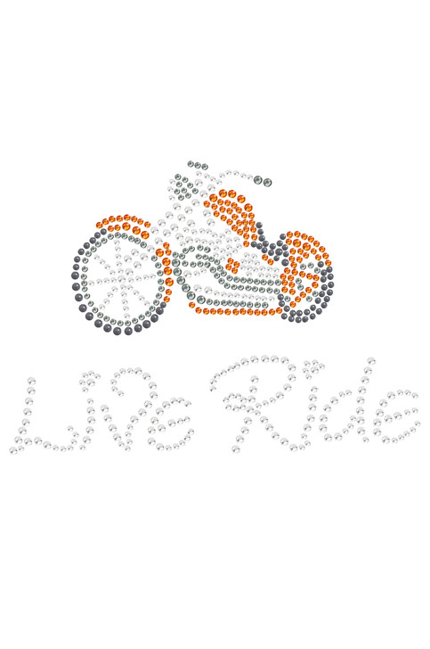 Live - Ride - Orange Motorcycle - Women's T-shirt