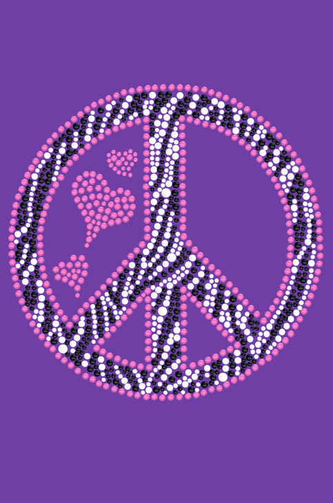 Peace Sign (Pink & Zebra Print) - Women's T-shirt