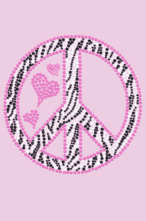 Peace Sign (Pink & Zebra Print) - Women's T-shirt