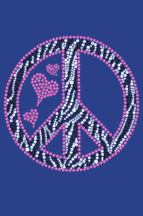 Peace Sign - Pink & Zebra Print - Women's T-shirt