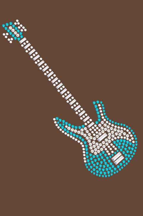 Guitar (Blue Austrian crystal) - Women's T-shirt