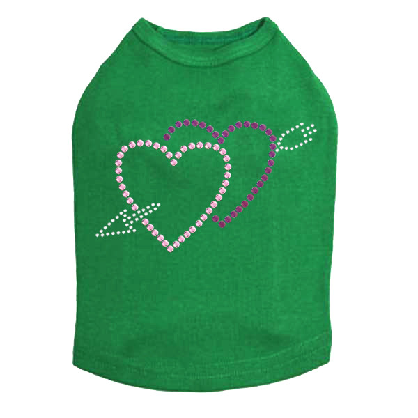 Pink & Purple Hearts with Arrow Rhinestone Dog Tank