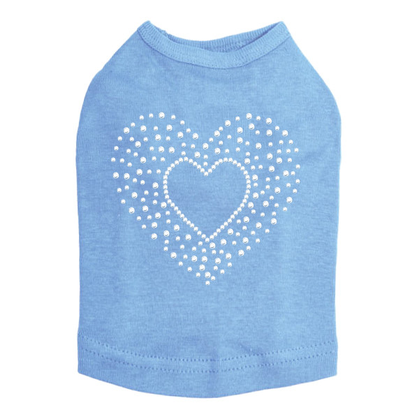 Heart with Scattered Stones Rhinestone Dog Tank