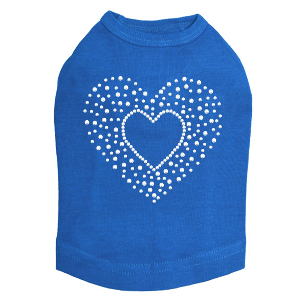 Heart with Scattered Stones Rhinestone Dog Tank