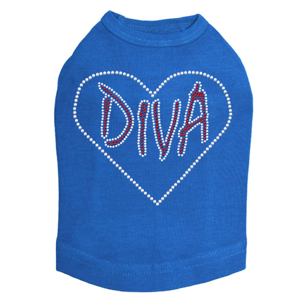 Diva Heart Rhinestone Dog Tank