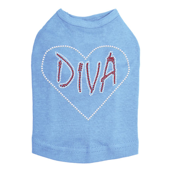 Diva Heart Rhinestone Dog Tank