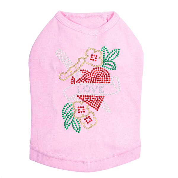 Tattoo Heart with Sword Rhinestone Dog Tank
