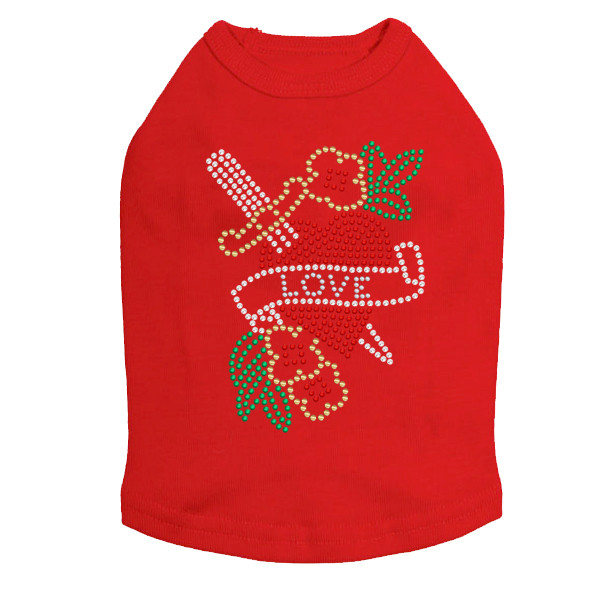 Tattoo Heart with Sword Rhinestone Dog Tank
