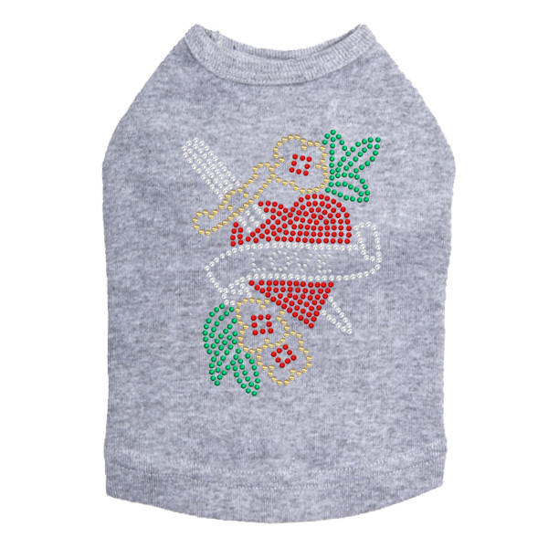 Tattoo Heart with Sword Rhinestone Dog Tank