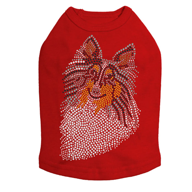 Sheltie Face Tri Color Dog Tank