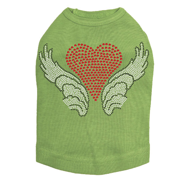 Heart with Wings #2 Rhinestone Dog Tank