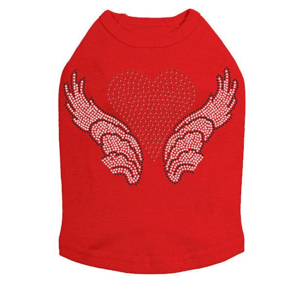 Heart with Wings #2 Rhinestone Dog Tank