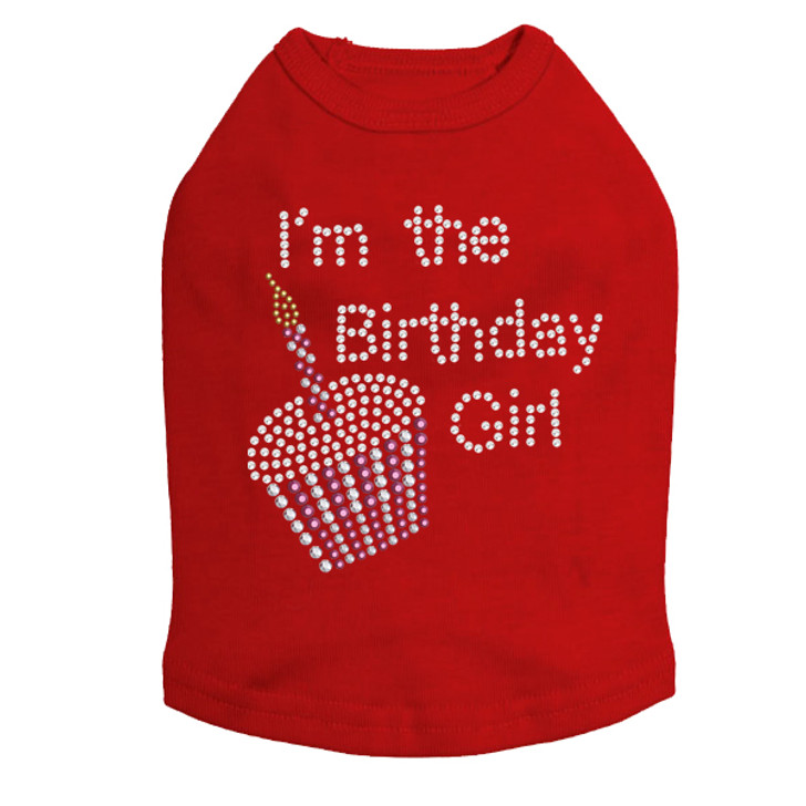 I'm the Birthday Girl rhinestone dog tank for large and small dogs.