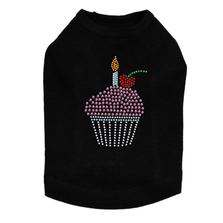 Cupcake rhinestone dog tank for large and small dogs.