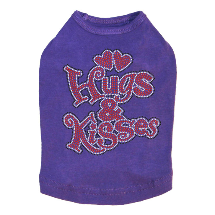 Hugs & Kisses rhinestone dog tank for large and small dogs.