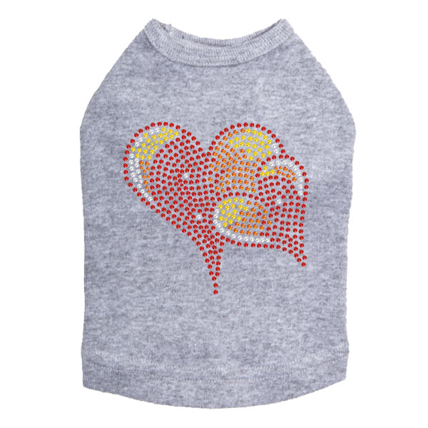 Red, Orange & Yellow Hearts Rhinestone Dog Tank