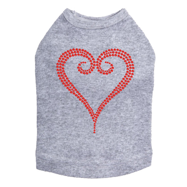 Red Rhinestone Heart Rhinestone Dog Tank